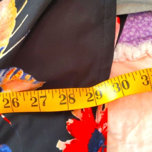 LILDY Tunic Dress Floral V-Neck  Navy Blue Size S-M - Picture 8 of 9